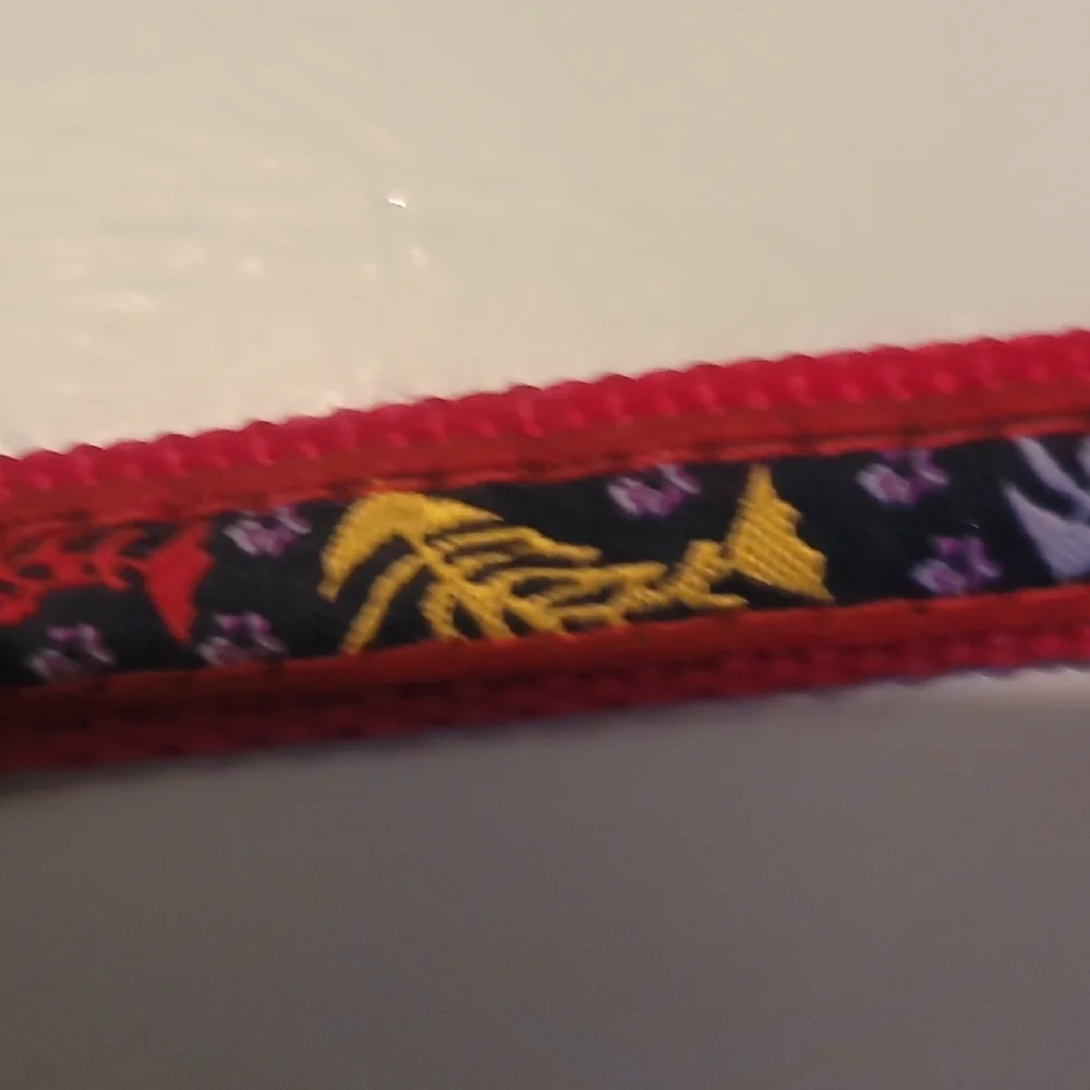 Red Patterned Cat Collar with Bell